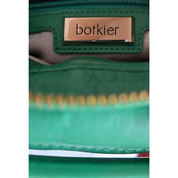 Botkier Leon Square Satchel Crossbody Leather Handbag Purse Green Blue Tab - Picture 12 of 13